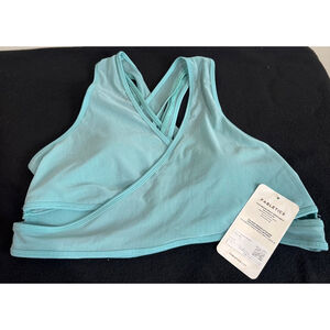 Fabletics Women's Faye medium impact Sports Bra II XXL Aquarius Color x-straps